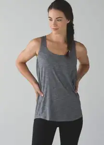 Lululemon Wild Tank Heathered Gray Yellow Floral