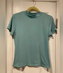 NWT Hippie Rose Size L Whisper Sage Second Skin Short Sleeve Mock Neck Top