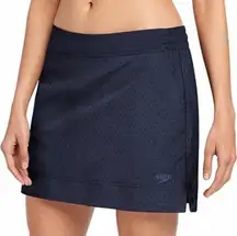 Speedo Women's Navy Blue Floral Cutout Swim Skort Size L