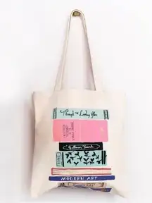 Kate Spade  New York Canvas Tote Bag with Interior Pocket "Books Theme"