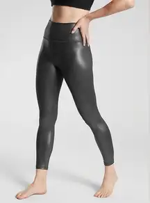 Athleta Elation Ultra High Rise leggings Shimmer Tight In Powervita black