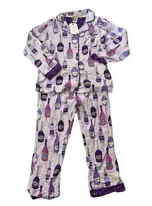 Munki Munki Champagne NYE New Years Eve Cotton Flannel Matching Pajamas Xlarge