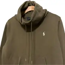 Polo Ralph Lauren Size M Olive Army Green Funnel Neck Kangaroo Pocket Sweatshirt