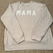 Aspen + Co Mama Stone and White Sweatshirt Cotton Large