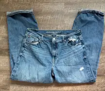 American Eagle Ex Boyfriend Distressed Jeans 12 Medium Wash Denim