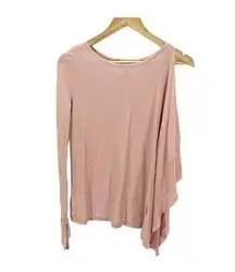 BCBG Max Azria Ksenia Asymmetric Sweater Knit Poncho Top Slit Sleeve Boatneck XS