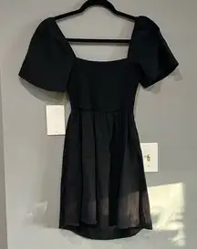 Princess Polly black‎ tie back smocked cut out mini dress size 4