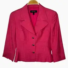 Escada Pink Button Front Blazer Women 4 Silk Linen‎ Cloth by Ermenegildo Zegna