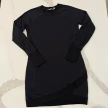 Athleta Criss Cross Long Sleeve Sweatshirt Mini Dress Women’s Small Black Modal