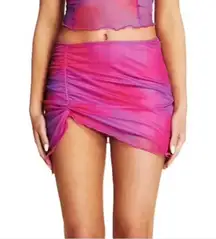 I.AM.GIA Womens Sexy Y2K Barbiecore Geenie Ruched Tie Dye Mini Skirt Size S Pink