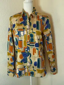 J. MCLAUGHLIN Women’s LG Cotton Long sleeve Button-Up Top Blouse‎