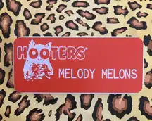 New Hooters Girl Uniform Name Tag “Melody Melons” Halloween Costume Accessory