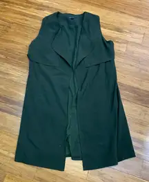 Romeo Juliet Couture Women's Sleeveless Long Drape Front Vest Olive Green Size M