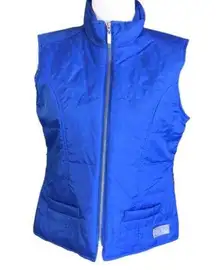 TALBOTS ROYAL BLUE PETITE FULL ZIP CLOSE VEST SIZE PETITE SMALL