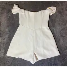 NBD White Ruffle‎ Sleeve Classy Romper ( S )