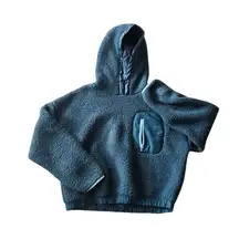 Cozy Under Armour Blue Sherpa Hoodie Soft Fall Sporty Activewear Pullover Fleece