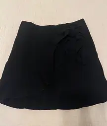 Black Wrap Tie Skirt