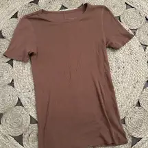 Brown Ribbed Women's Top EVERLANE