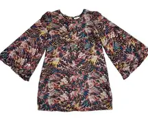 Love, Fire Smoldering A-Line Flare Sleeve Lined Dress Colorful Size XL