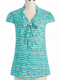 ModCloth Sailboat Print Blouse