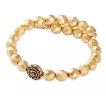 Disney  Alex & Ani Beauty and The Beast Gold Pearl Wrap Bracelet