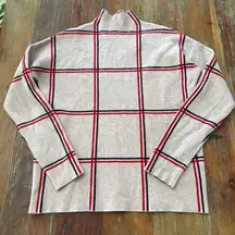 Women's Tahari Beige Plaid Cowl Neck Sweater M