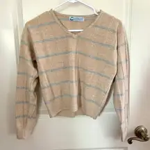 3/$15 Vintage Chengjiu Cropped Striped Boxy Sweater