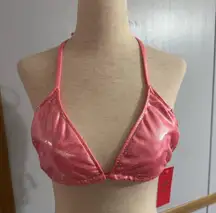 Doll Pink Cosmic Shimmer Triangle Swimwear Top Size Large