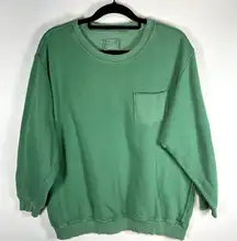 Aerie Sweatshirt Women’s Medium Green V Neck Pocket Beachy‎ Pullover Athleisure