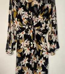 Angie Black Floral Long Sleeve Dress