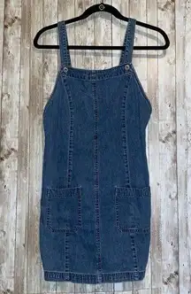 Women's Vintage Gap Overall Denim Dress Jumper Light Wash Size Small Back Zipper