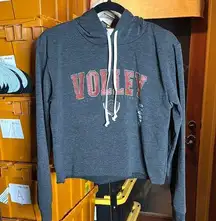 Lucky Dog Charcoal Gray Volley Volleyball Hoodie Sweatshirt Size Medium