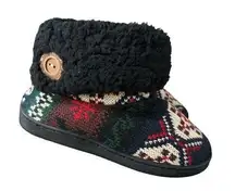 MUK LUKS Sherpa Fold Over Cuff Memory Foam Slipper Booties NEW Size Small