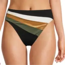 VINCE CAMUTO
High Rise Colorblock Bikini Bottom swimsuit‎ black M NWT