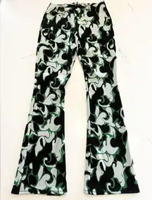 ZARA | High Waist | Flare | Retro Jacquard Pants | Large