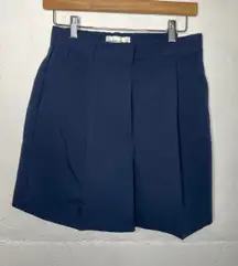 NEW Abercrombie & Fitch Womens Navy Pleated Shorts Size Small High Rise Trouser