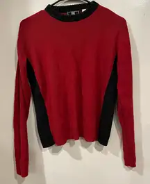 Maurices Red & Black Knit Long Sleeve Pullover Vintage Sweater Women’s Size S