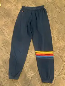 Aviator Nation Sweatpants 5 Stripe Blue