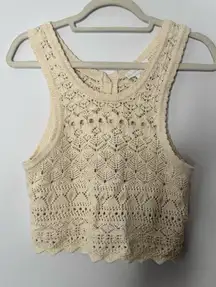 House of Harlow 1960 cream crochet top size small