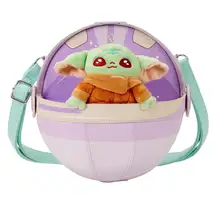 Loungefly The Mandalorian Grogu Star Wars Pod Plush Crossbody Bag Plush