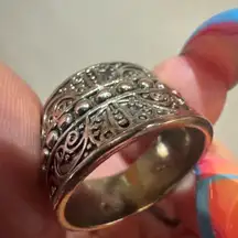 Thick band boho ring