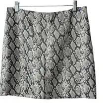 Monki Faux Leather Gray Snake Print Mini Skirt Women's Size 42 US 6