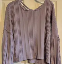 Dress Up Light Purple Long Sleeve Top with Strappy Back