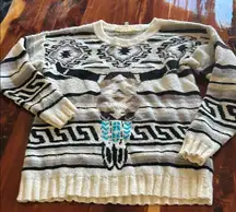 Cozy Black and Cream Patterned Sweater