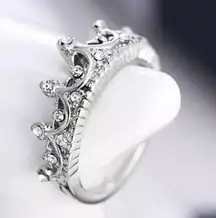 Silver Princess Crown Ring