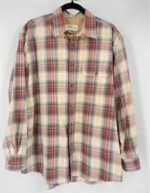 Orvis Womens Plaid Flannel Long Sleeve Button-Down Shirt outdoor Size Medium