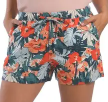 C & C California Linen Floral Tropical Shorts Medium