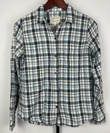 Current/Elliott Blue Witty Plaid‎ Slim Boy Long Sleeve Button Up Shirt