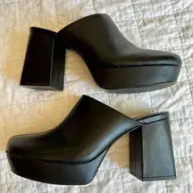 Zara Platform Black Clogs 9