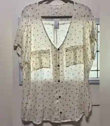 New Maurice’s Star Blouse Cream Gray (315)